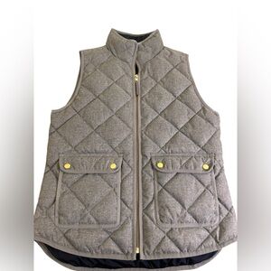 J. CREW Down Diamond Quilted Excursion Puffer Vest Women's Small Gray